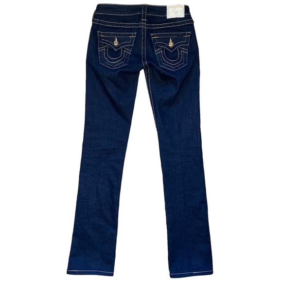 True Religion Billy Crystal Pave Jeans Low Rise Straight Leg Y2K Pants Size 25 - Picture 3 of 9